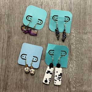 Four sets of earrings